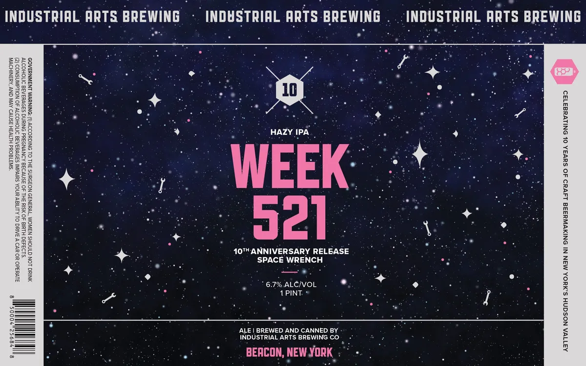 Week 521 label art — INDUSTRIAL ARTS BREWING CO