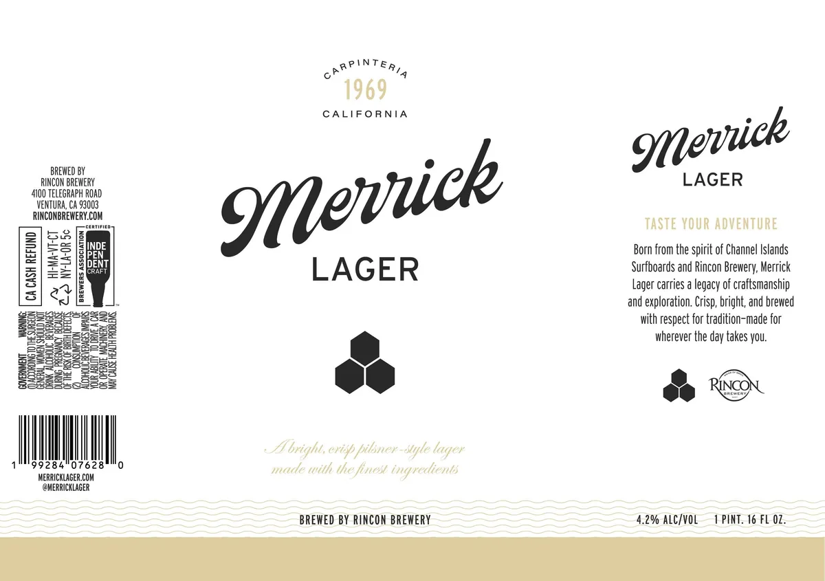 Merrick Lager label art — MERRICK LAGER