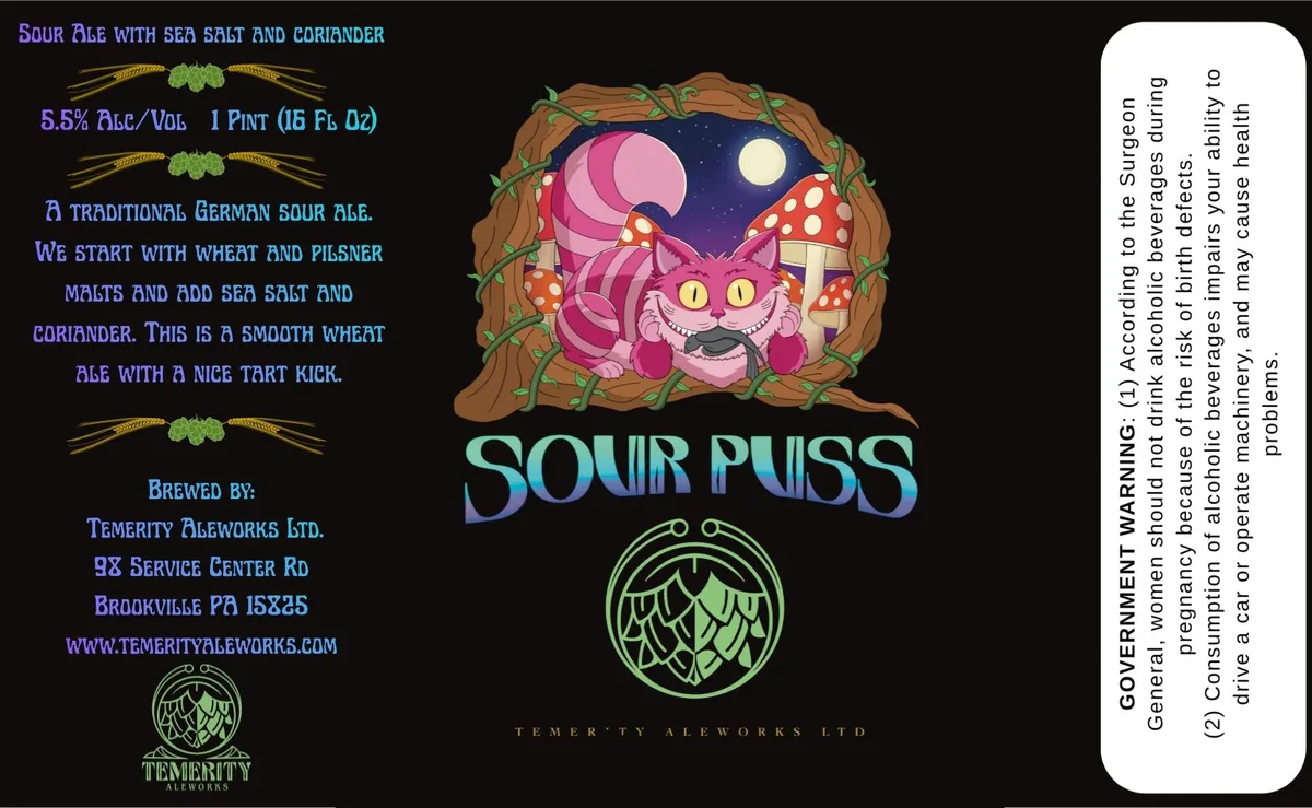 Sour Puss label art — SOUR PUSS