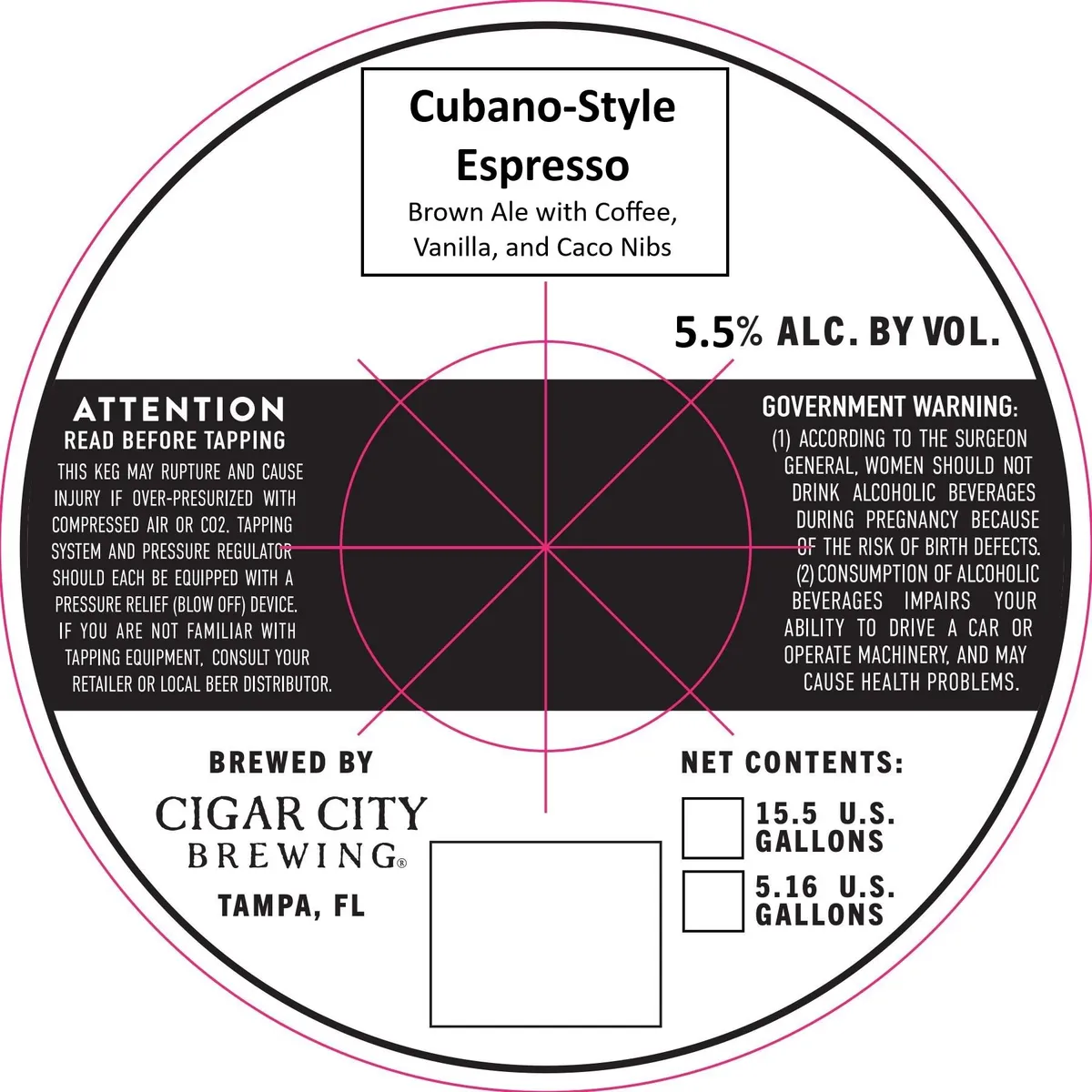 Cubano-Style Espresso label art — CIGAR CITY BREWING