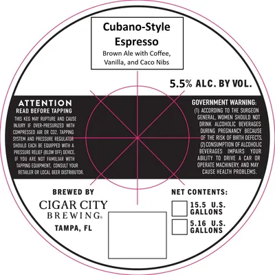 Cubano-Style Espresso label