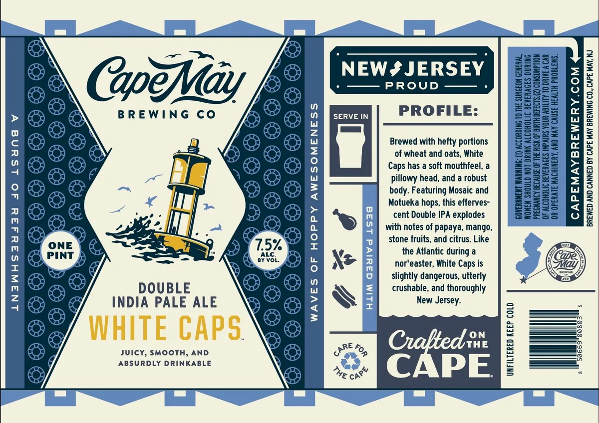 White Caps label art — CAPE MAY BREWING CO.