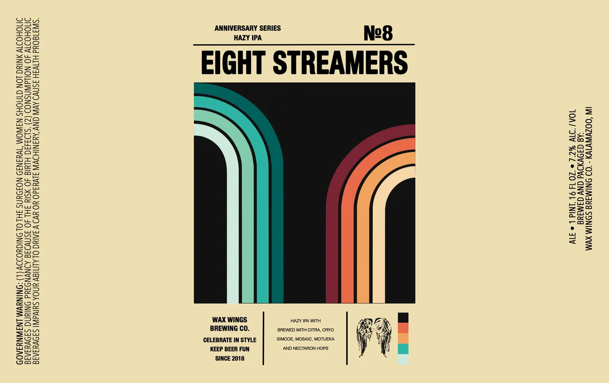 Eight Streamers — full label as filed with TTB