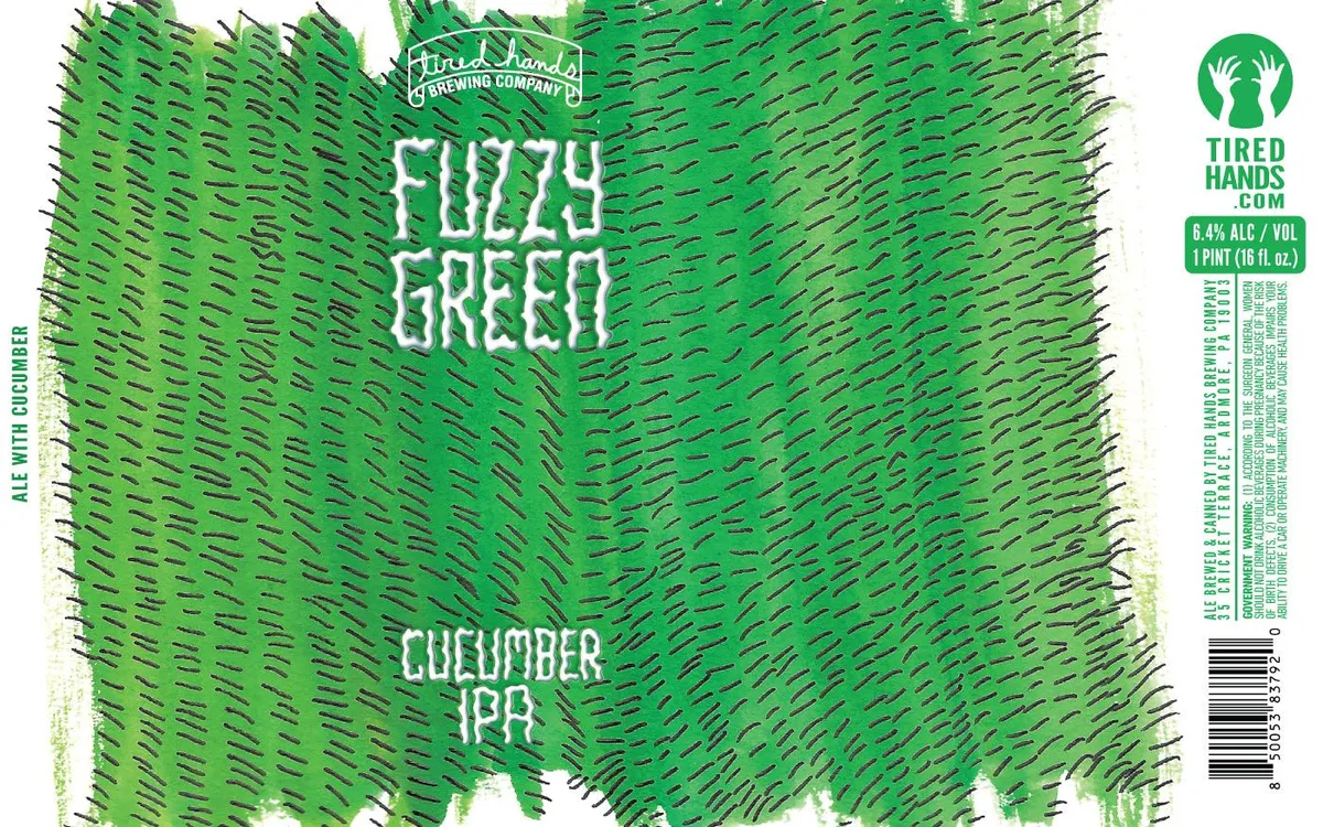 Fuzzy Green label art — TIRED HANDS BREWING COMPANY