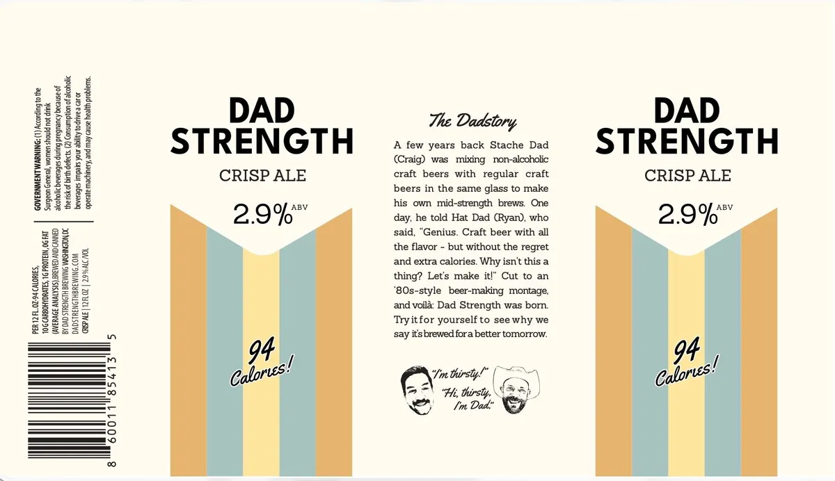 Dad Strength Crisp Ale label