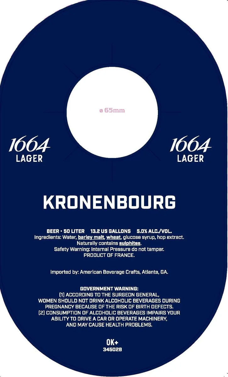 1664 Lager label art — KRONENBOURG 1664