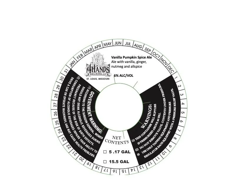 Vanilla Pumpkin Spice Ale — full label as filed with TTB