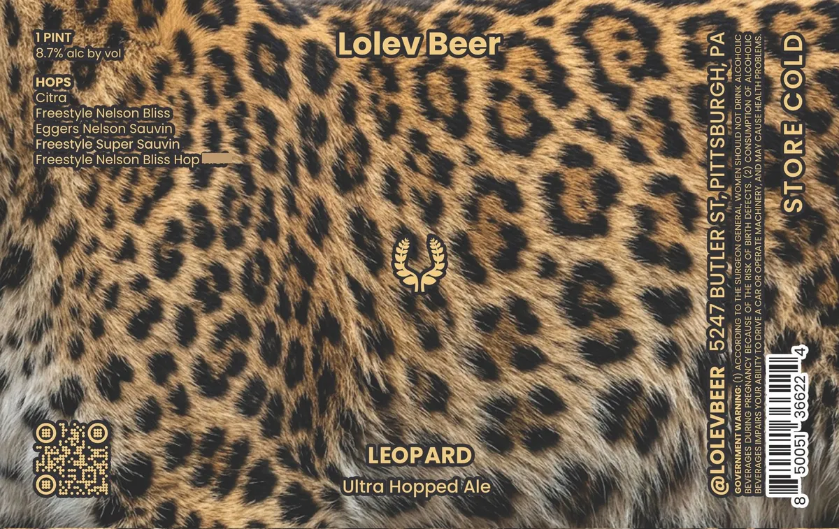 Leopard label art — LOLEV BEER