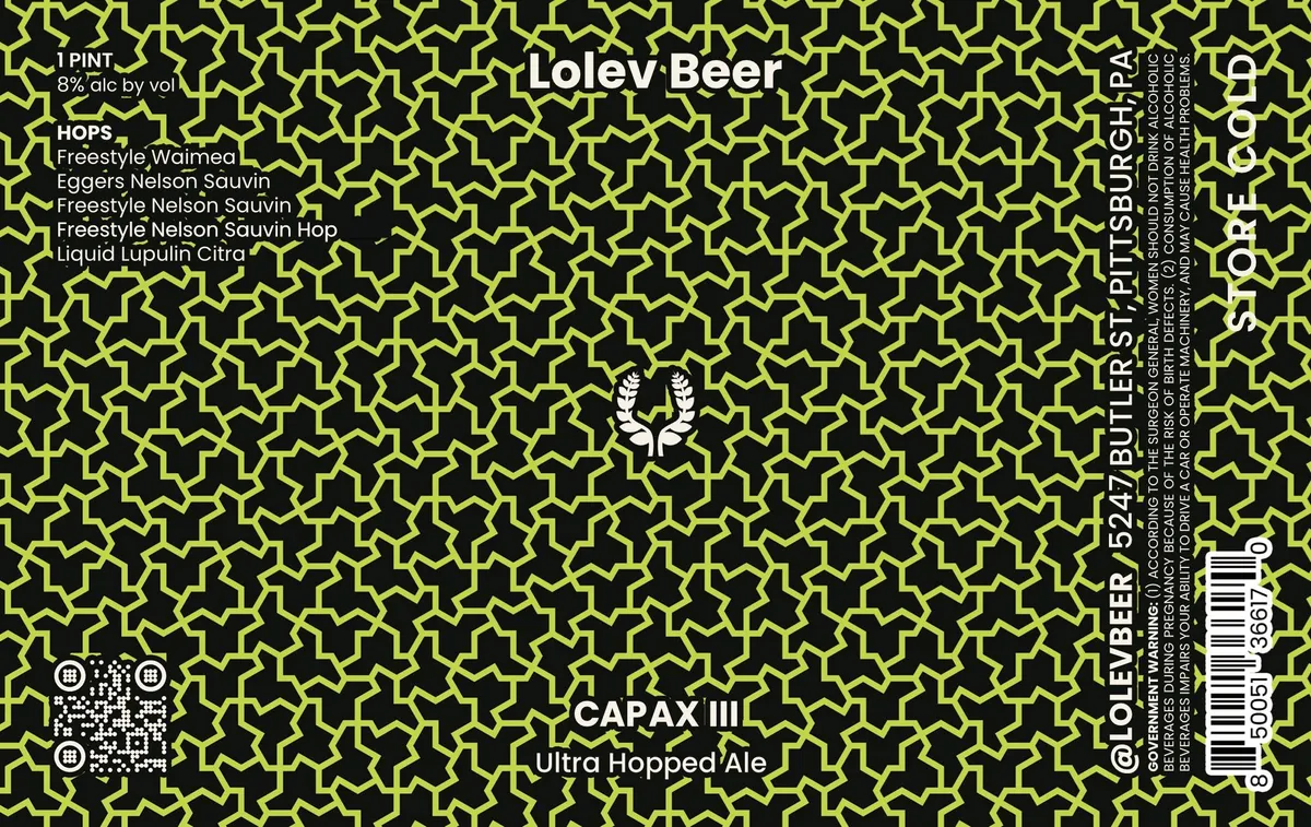 Capax III label art — LOLEV BEER