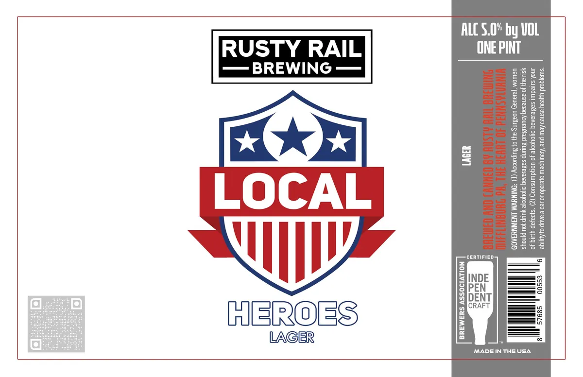 Local Heroes label art — RUSTY RAIL BREWING