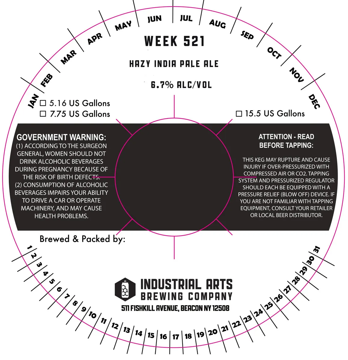 Week 521 label art — INDUSTRIAL ARTS BREWING CO