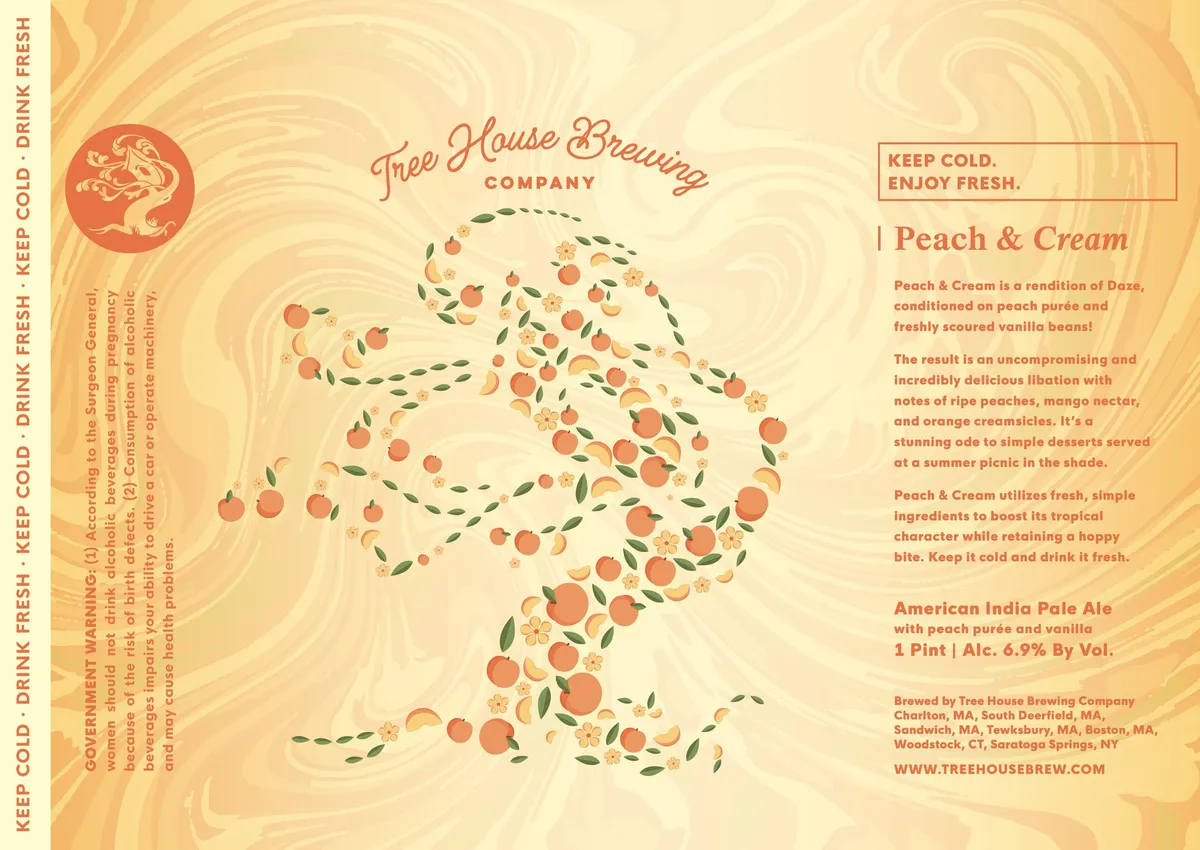 Peach & Cream label art — PEACH & CREAM