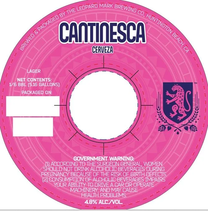 Cantinesca Cerveza — full label as filed with TTB