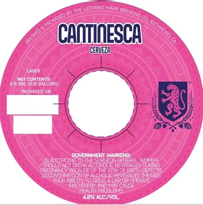 Cantinesca Cerveza label