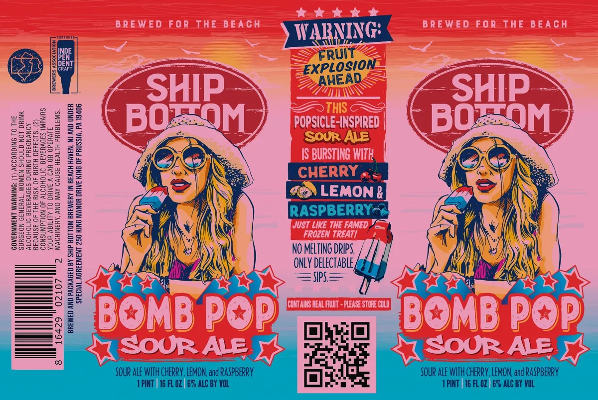 Bomb Pop label art — SHIP BOTTOM