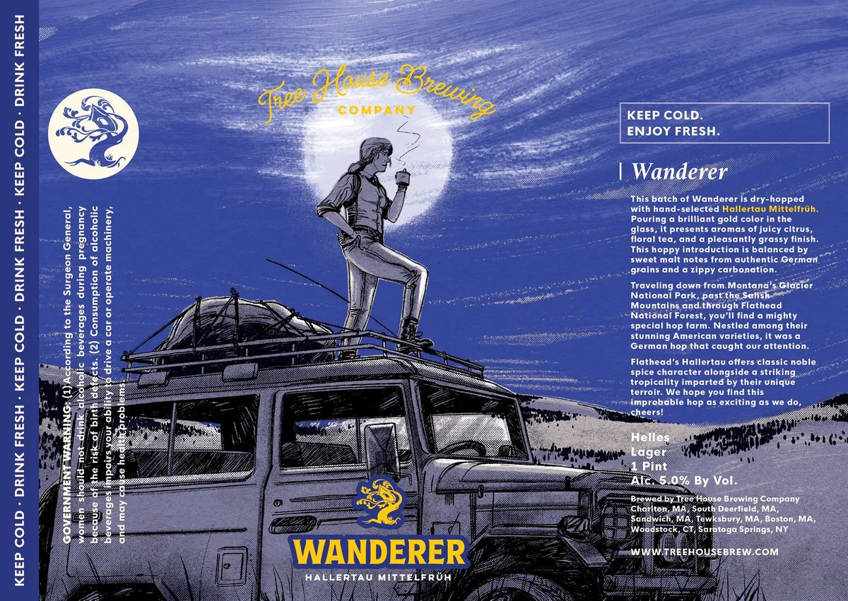Wanderer label art — WANDERER FLATHEAD VALLEY HALLERTAU