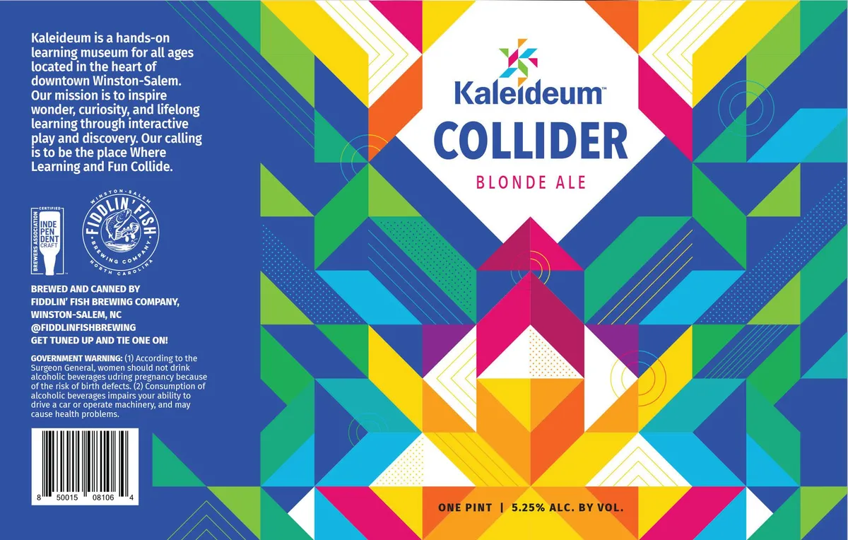 Collider Blonde Ale label art — FIDDLIN' FISH BREWING COMPANY