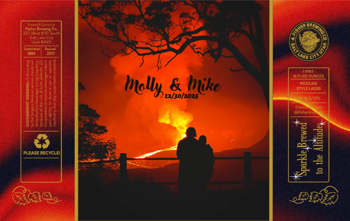 Molly & Mike 12/30/25 label art — FISHER BREWING CO