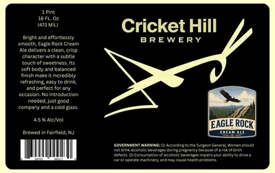 Eagle Rock Cream Ale label