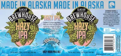 Glacier Brewhouse Hazy IPA label