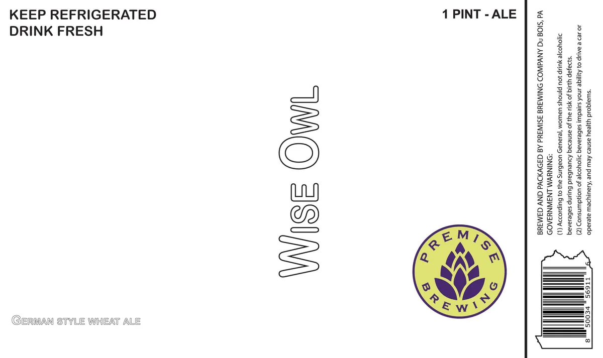 Wise Owl label art — PREMISE BREWING COMPANY