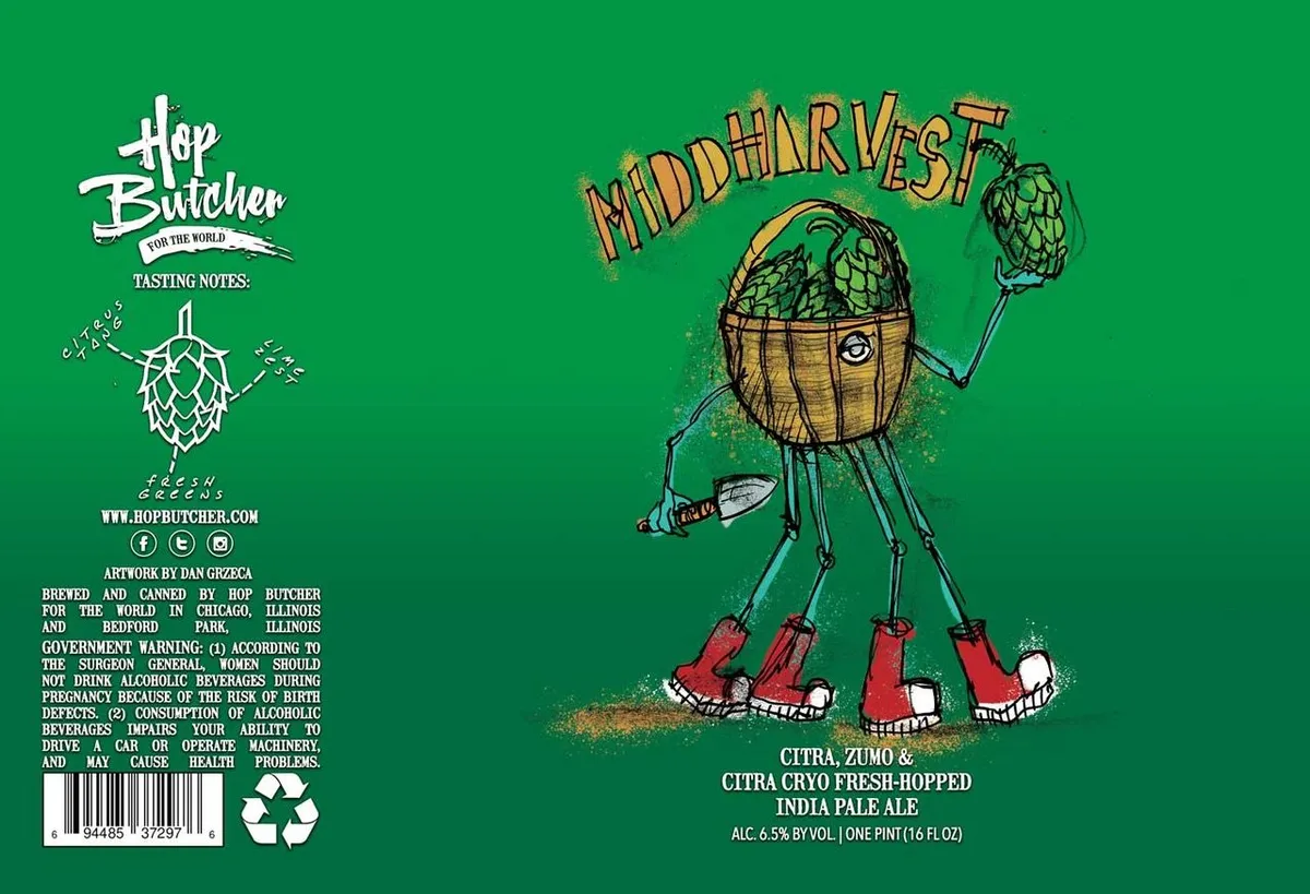 Middharvest label art — HOP BUTCHER FOR THE WORLD
