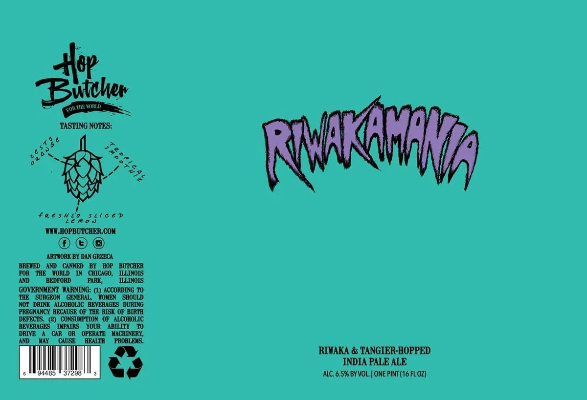 Riwakamania label art — HOP BUTCHER FOR THE WORLD
