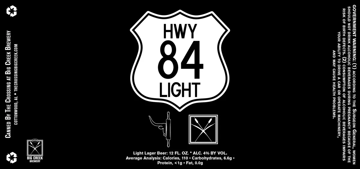 HWY 84 Light — full label as filed with TTB