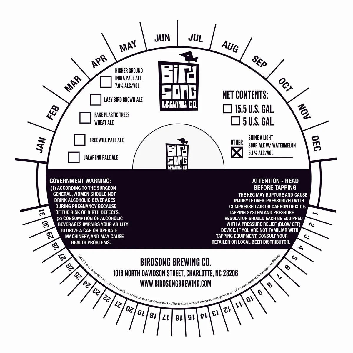 Shine A Light label art — BIRDSONG BREWING