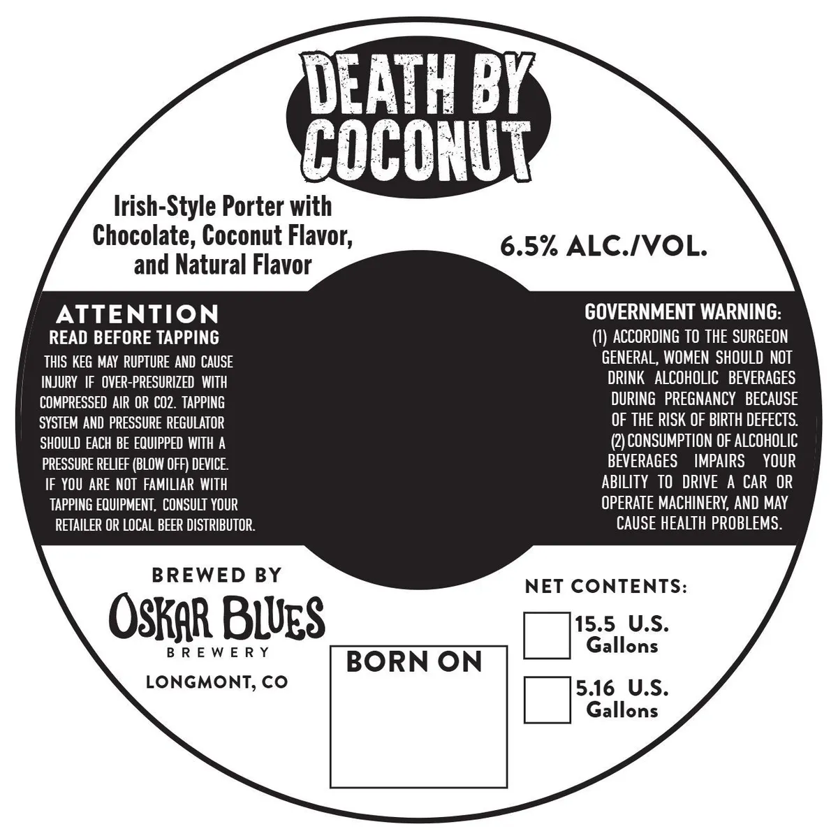 Death By Coconut — full label as filed with TTB