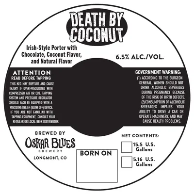 Death By Coconut label