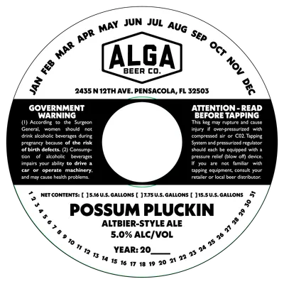 Possum Pluckin label