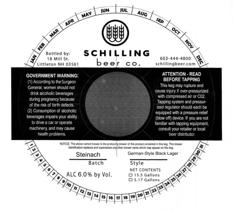 Steinach — full label as filed with TTB