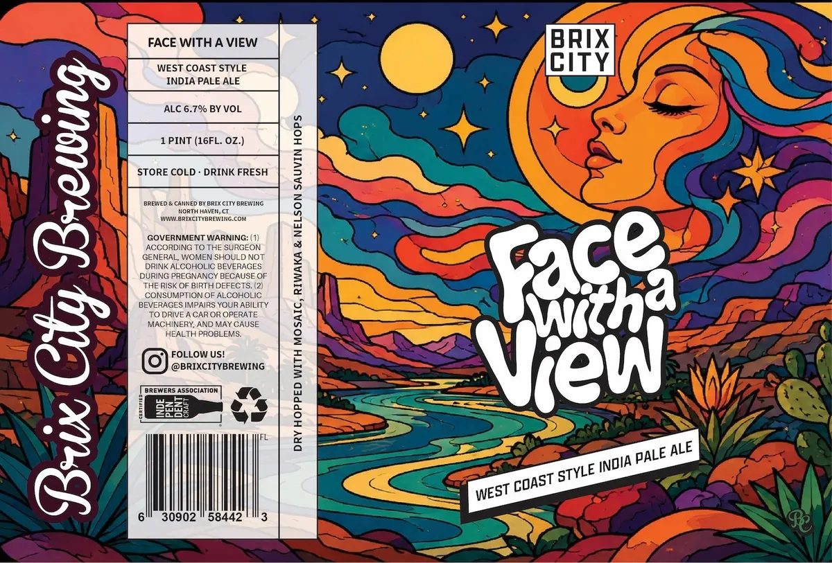 Face With A View label art — BRIX CITY BREWING