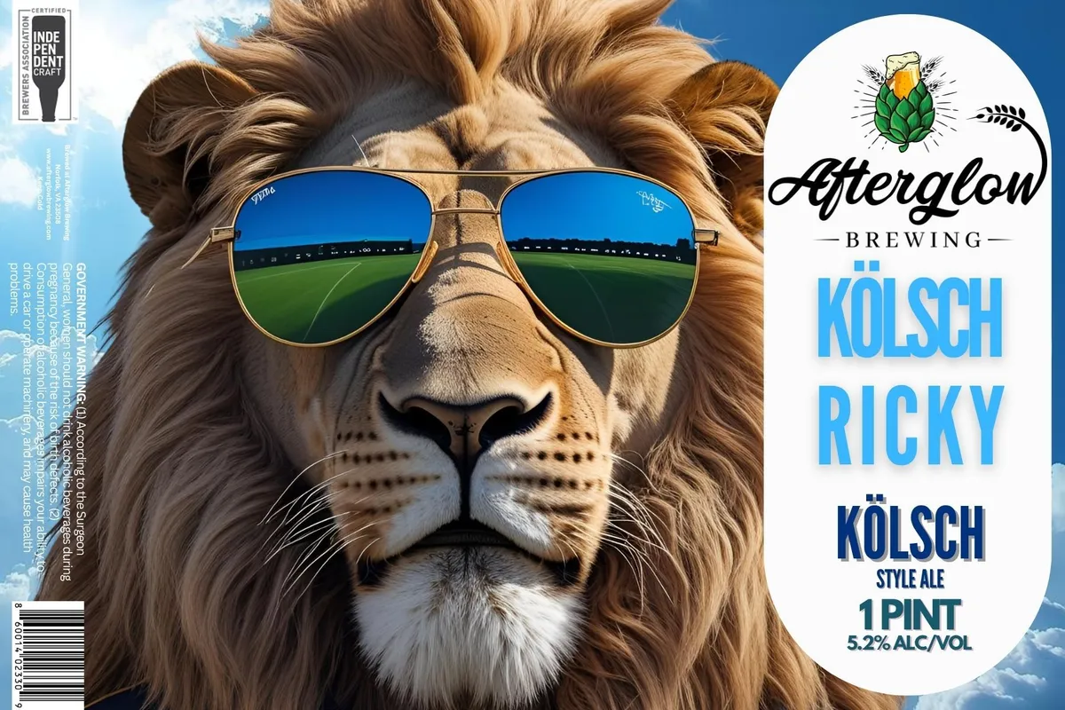 Kolsch Ricky label art — AFTERGLOW BREWING