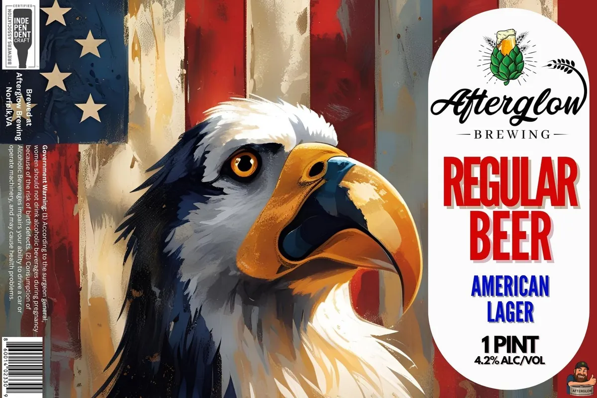 Regular Beer label art — AFTERGLOW BREWING