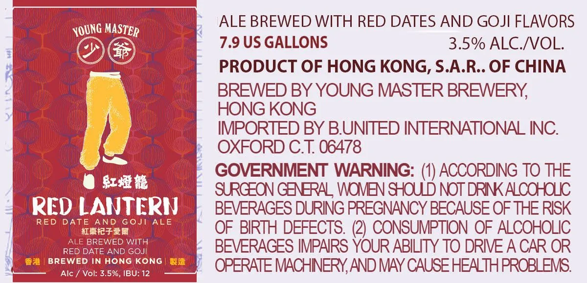 Red Lantern — full label as filed with TTB