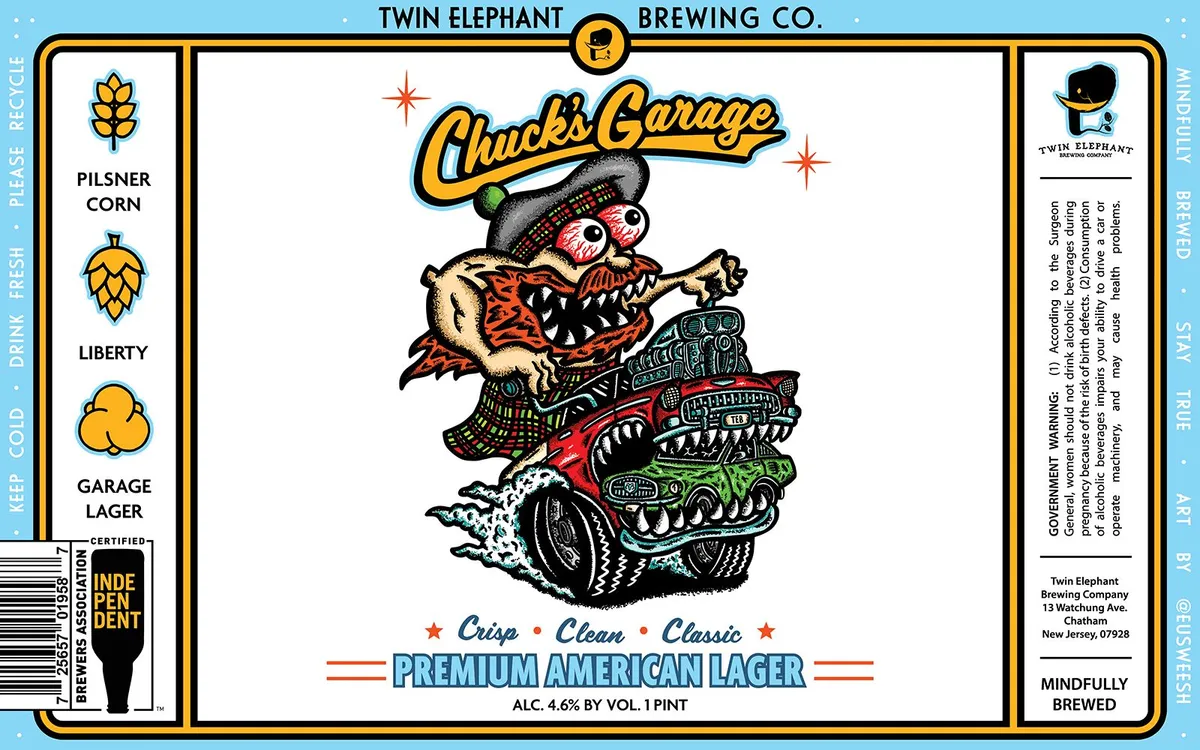 Chuck's Garage label art — CHUCK'S GARAGE