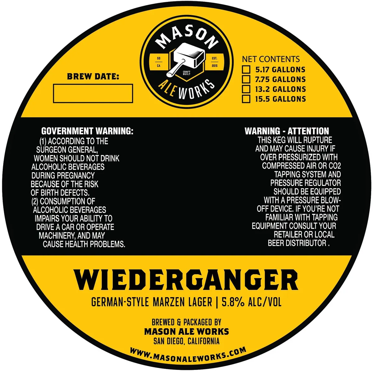 Wiederganger label art — MASON ALE WORKS