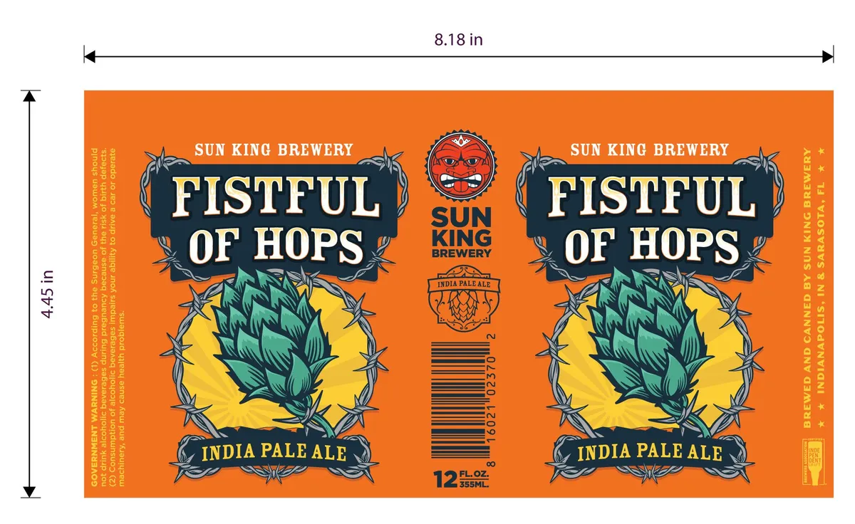 Fistful of Hops label art — SUN KING BREWERY