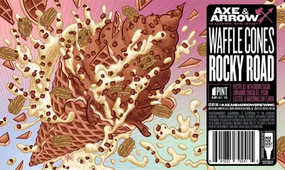 Waffle Cones Rocky Road label