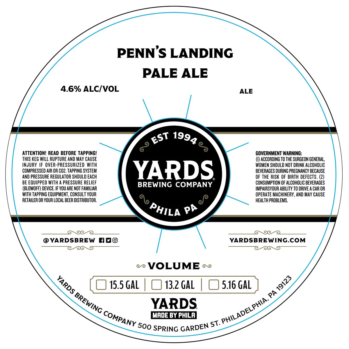 Penn's Landing Pale Ale label art — YARDS BREWING COMPANY