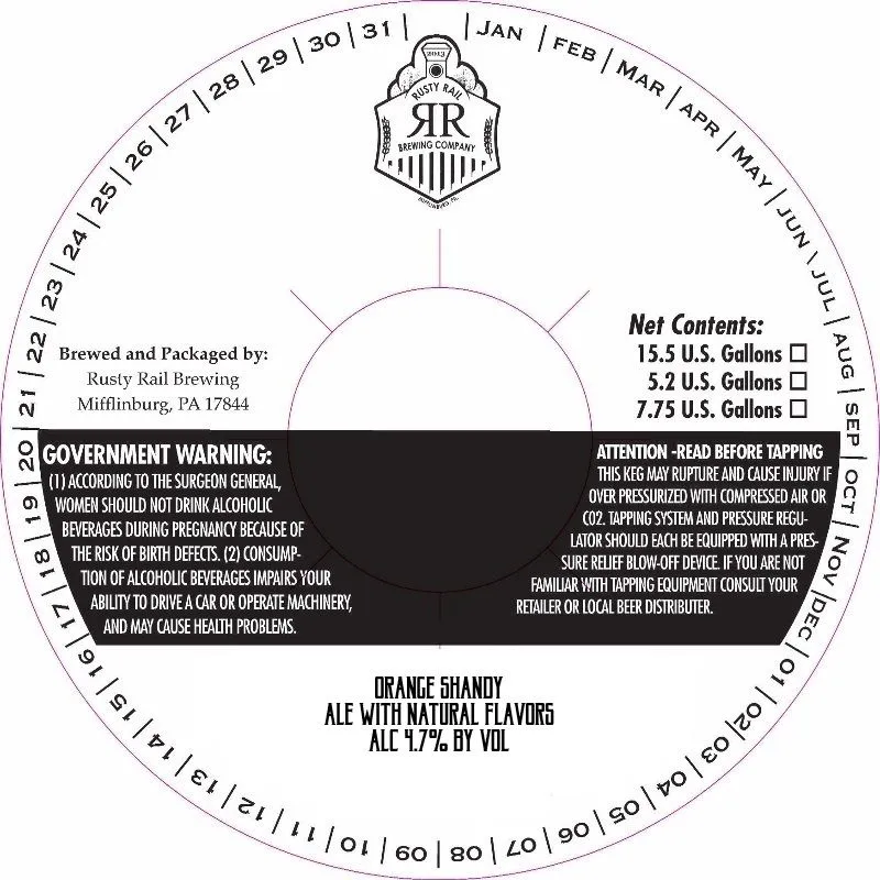 Orange Shandy — full label as filed with TTB