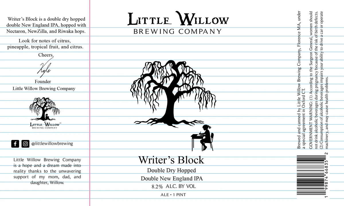 Writer's Block label art — LITTLE WILLOW