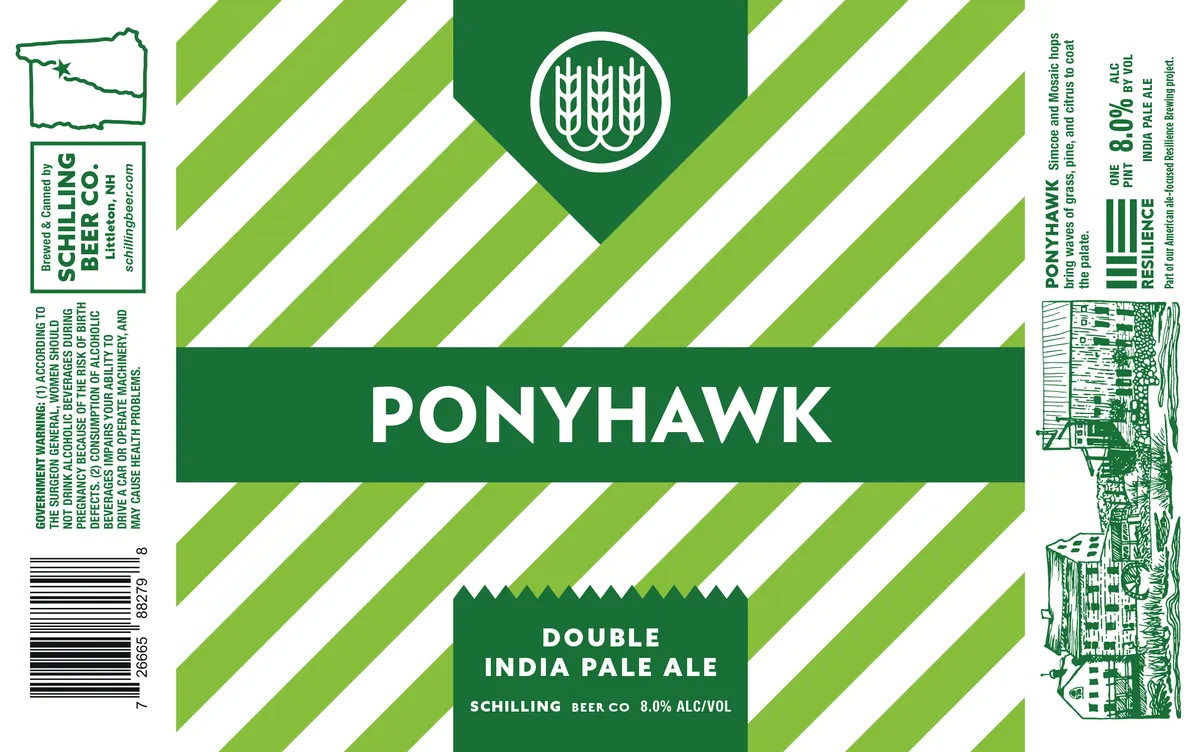 Ponyhawk label art — SCHILLING BEER CO.