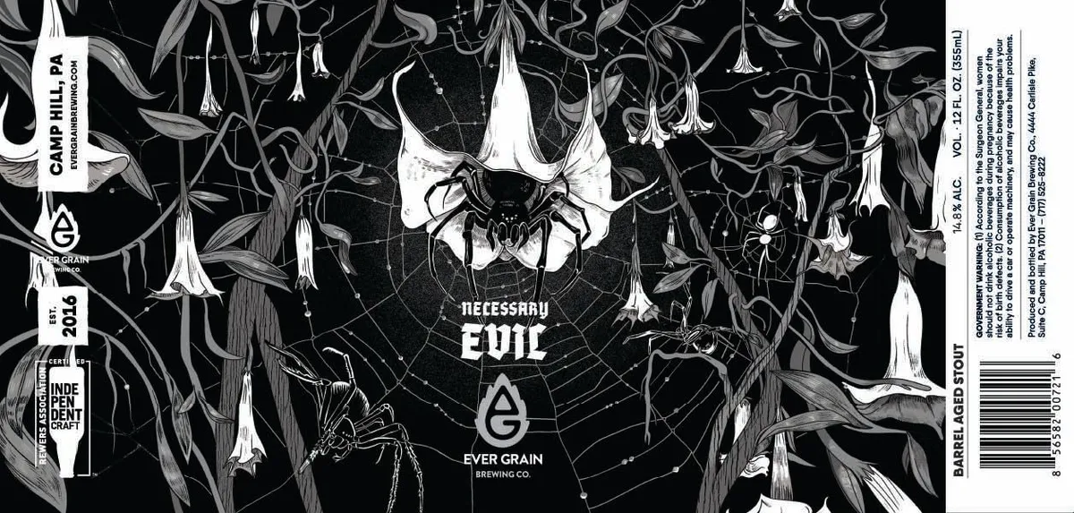 Necessary Evil label art — EVER GRAIN BREWING CO.