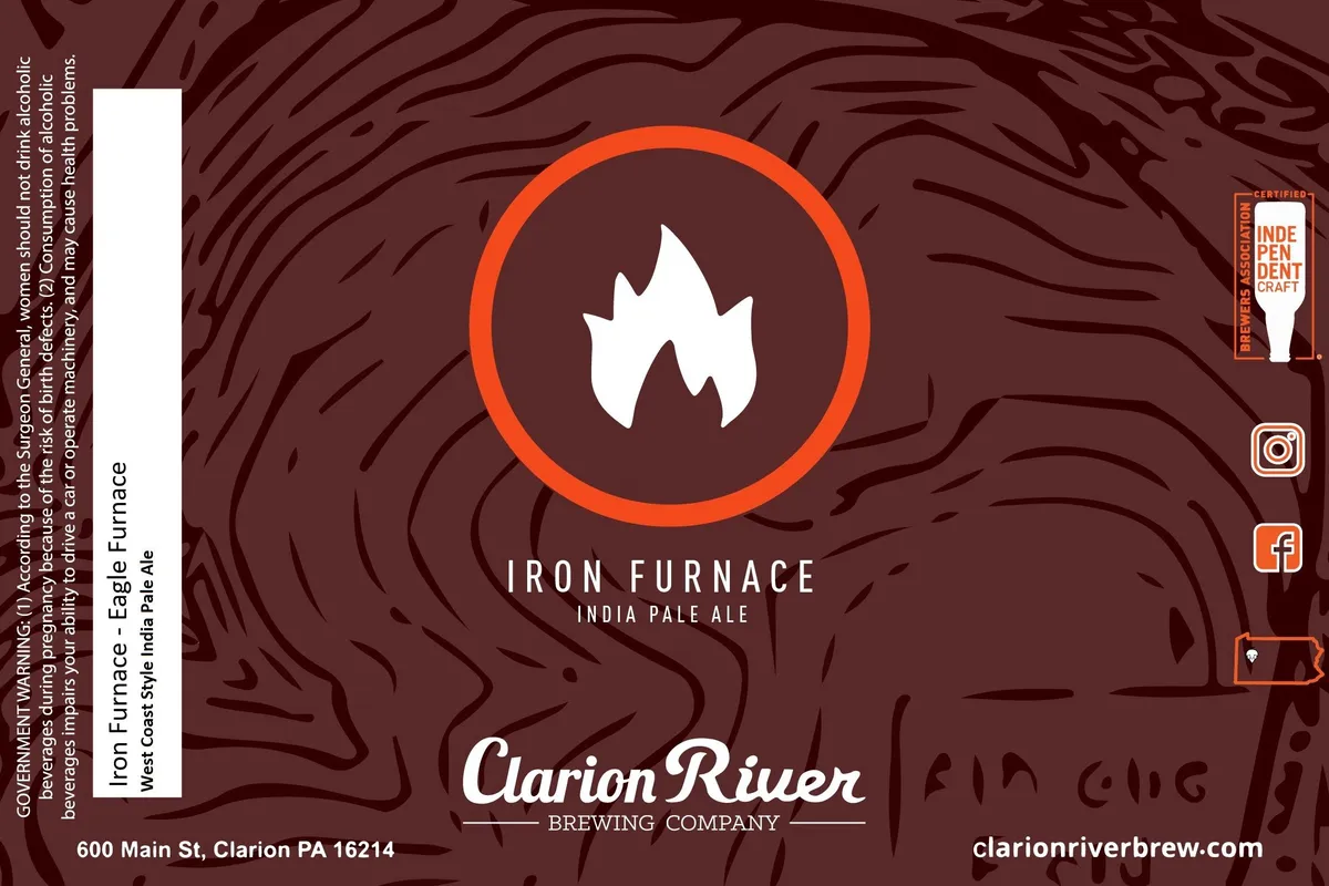 Iron Furnace - Eagle Furnace label art — IRON FURNACE - EAGLE FURNACE
