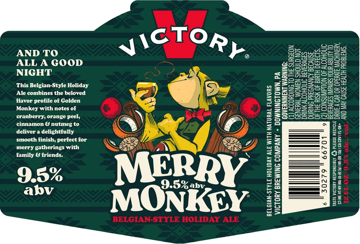 Merry Monkey label art — VICTORY