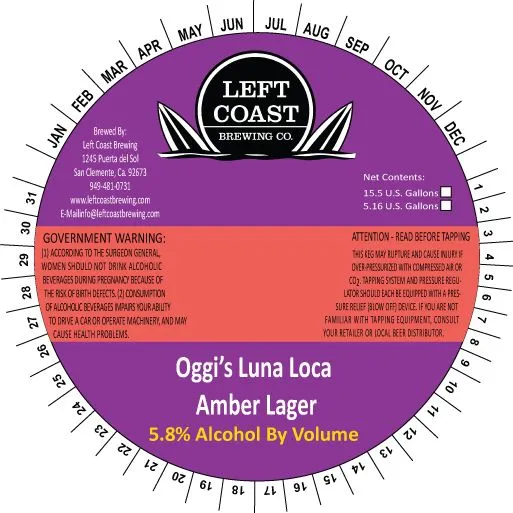 Oggi's Luna Loca — full label as filed with TTB