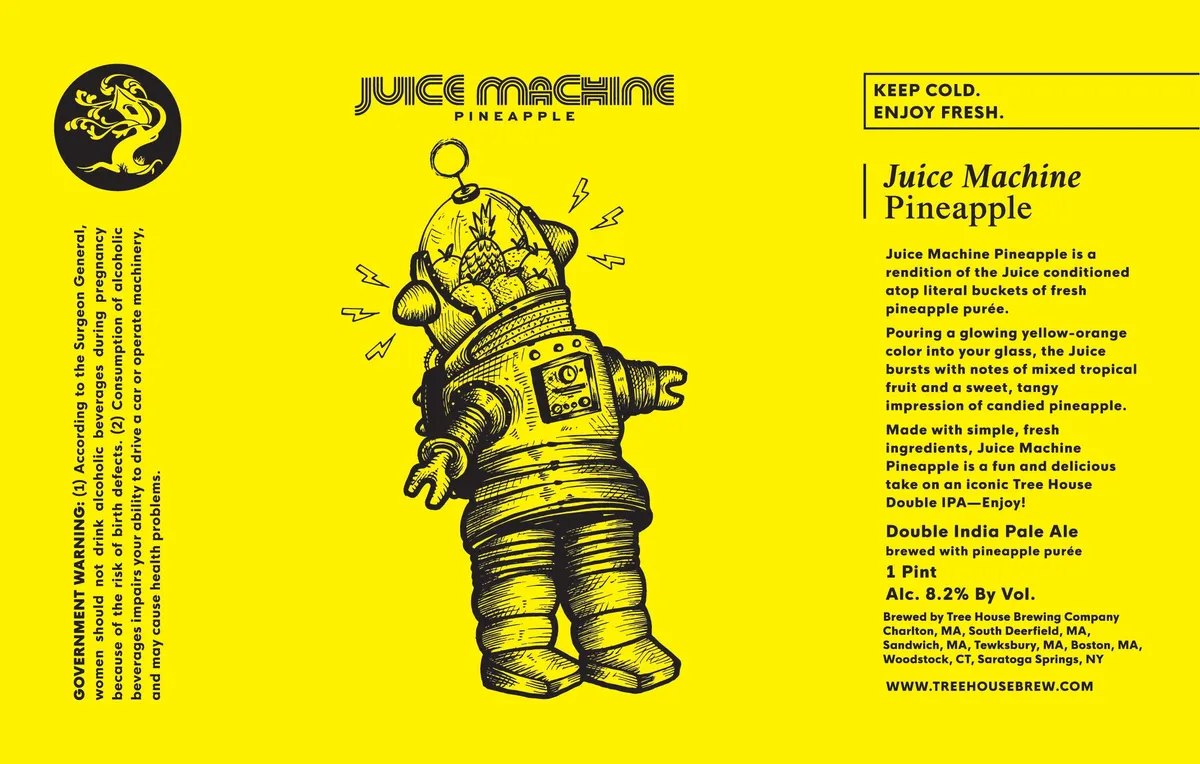 Juice Machine Pineapple label art — JUICY MACHINE PINEAPPLE